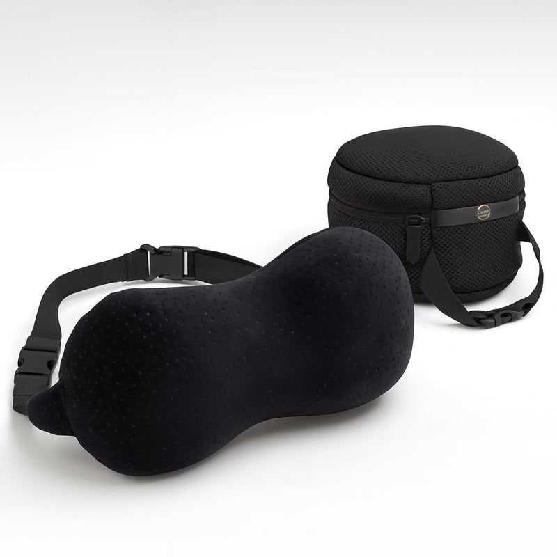 Flexicomfort Car Neck Pillow for Driving - Memory Foam Headrest Pillow with Easy-to-Carry Portable Bag - Compact Multi Purpose Travel Pillow - Machine Washable Soft Plush Cover - Extension Strap - Image 1